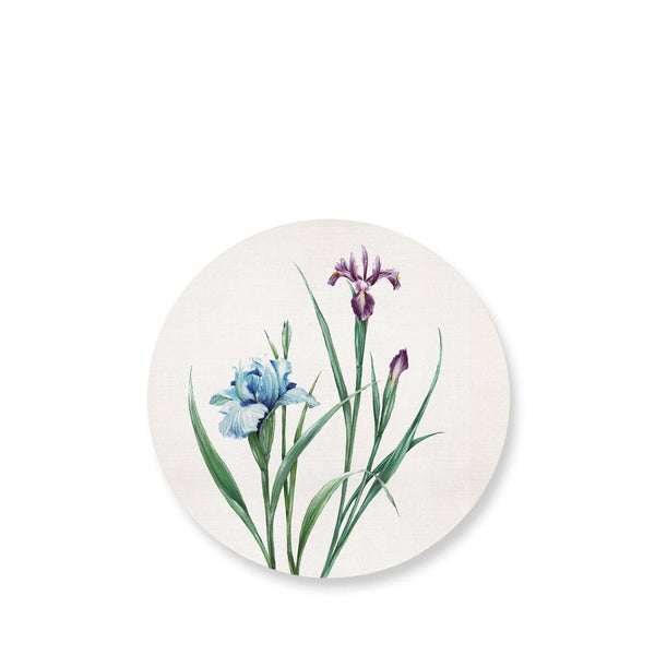 summerill & bishop Iris Round Cork-backed Placemat in Muave and Lavender 34cm