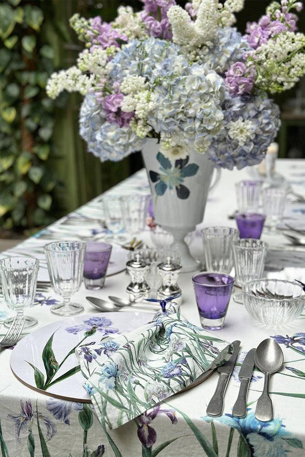 Summerill & Bishop Iris Round Cork-backed Placemat In Pale Purple 34cm