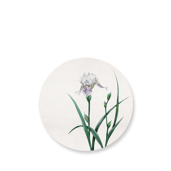 summerill & bishop Iris Round Cork-backed Placemat in Pale Purple 34cm