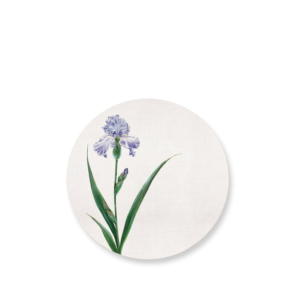 summerill & bishop Iris Round Cork-backed Placemat in Violet 34cm