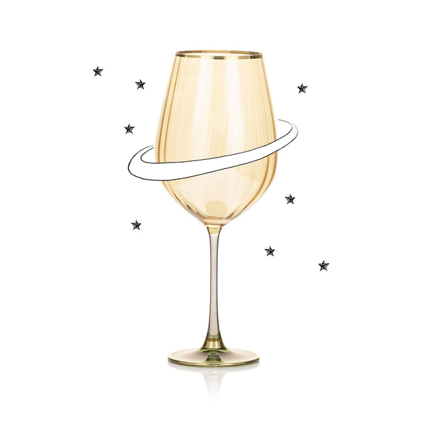 Summerill & Bishop Italian Amber & Blue Red Wine Glass 85cl