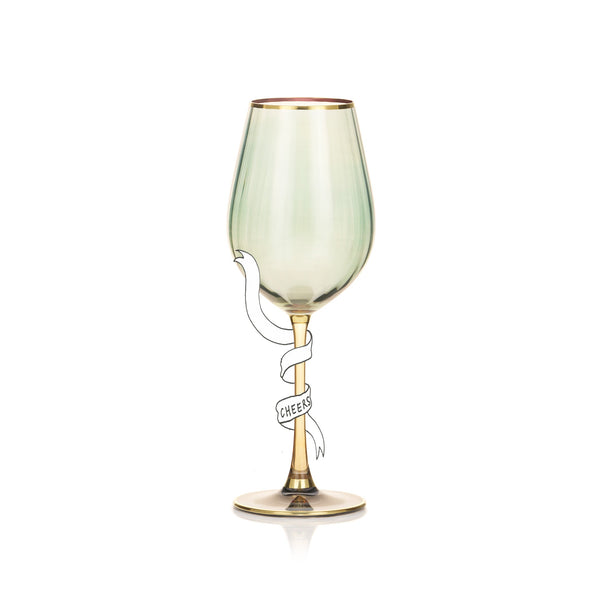 Summerill & Bishop Italian Green & Amber White Wine Glass 50cl