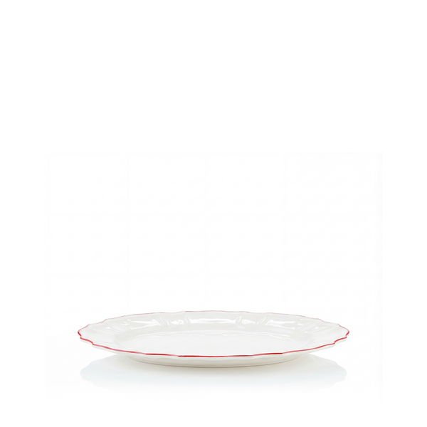 Summerill & Bishop Italian White Porcelain Serving Platter With A Red Rim 43cm