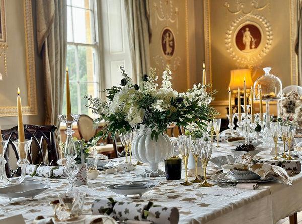 Summerill & Bishop 'Ivy' Screen Printed Linen Napkin In Gold 50x50cm