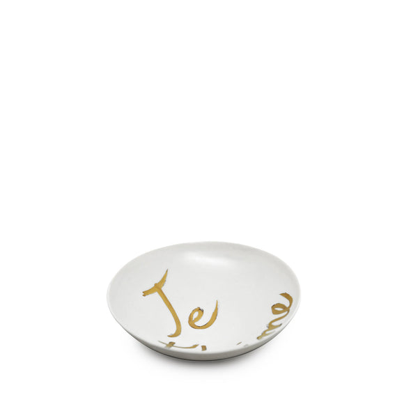 summerill & bishop Je T'aime Porcelain Bowl in Matte Gold