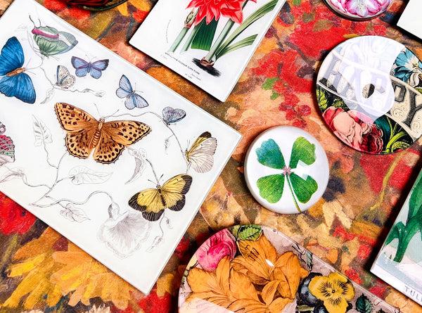 Summerill & Bishop John Derian 'Butterflies' Rectangular Tray 18 X 29cm