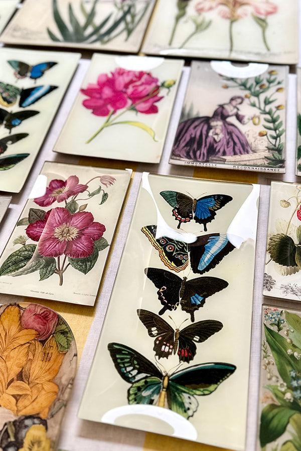 Summerill & Bishop John Derian 'Butterflies' Rectangular Tray 18 X 29cm