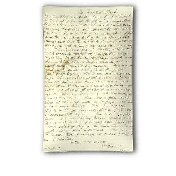 summerill & bishop John Derian 'Central Park: Essay Writing 1869' Rectangular Tray 25 x 40cm