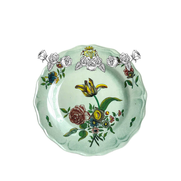 Summerill & Bishop John Derian 'Faience Fleurs Isolees' Melamine Dinner Plate 27cm