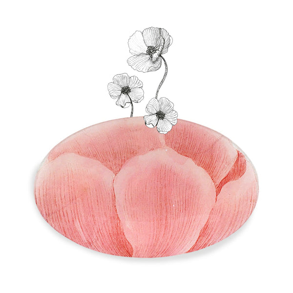 Summerill & Bishop John Derian 'Pale Pink Poppy' Platter 23 X 35cm