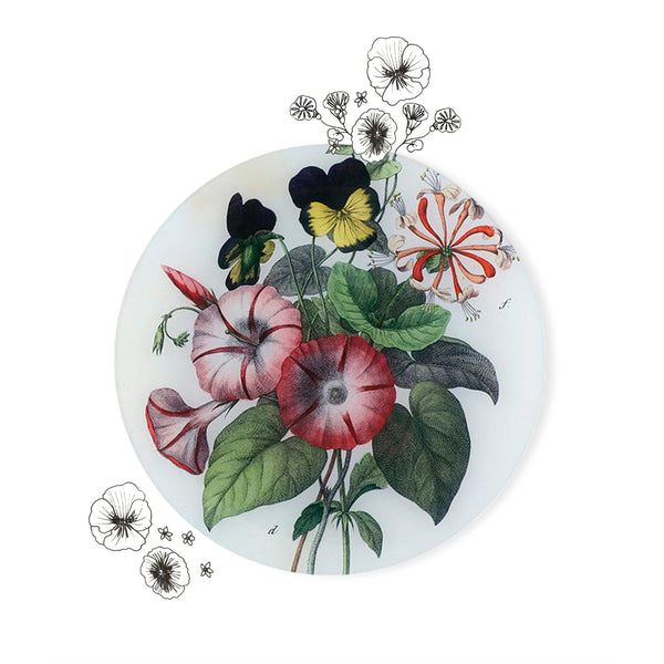 Summerill & Bishop John Derian 'Pansy Honeysuckle & Morning Glory' Plate 28cm