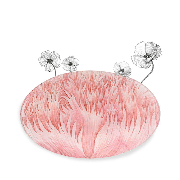 Summerill & Bishop John Derian 'Pink Crested Poppy' Platter 23 X 35cm