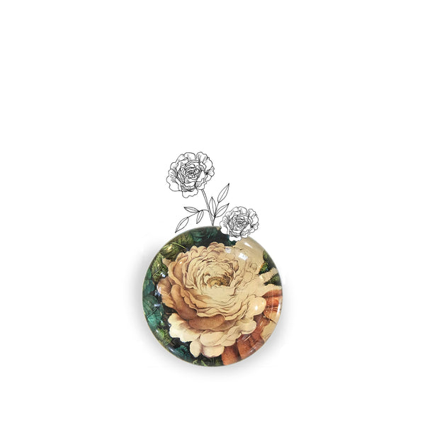 Summerill & Bishop John Derian 'Sepia Rose Close Up' Paperweight 9cm