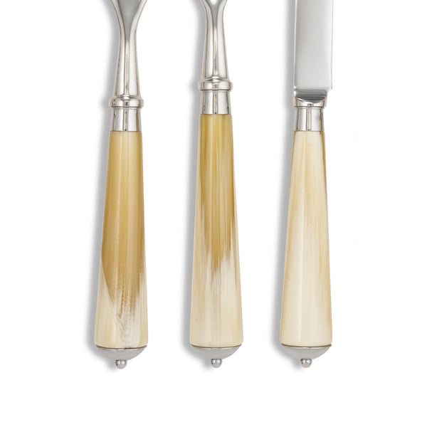 Summerill & Bishop Julia Light Horn Resin & Stainless Steel 7 Piece Cutlery Set