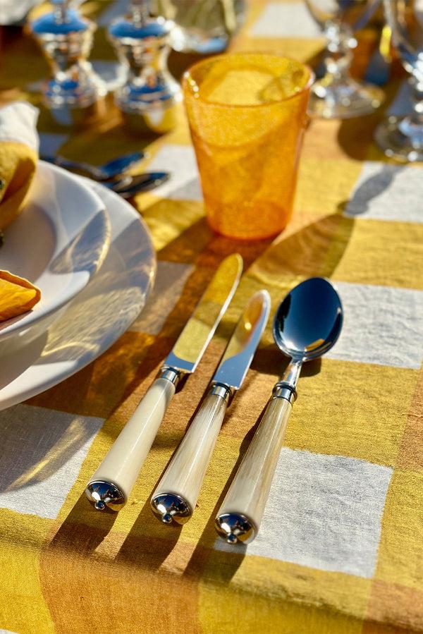 Summerill & Bishop Julia Light Horn Resin & Stainless Steel 7 Piece Cutlery Set
