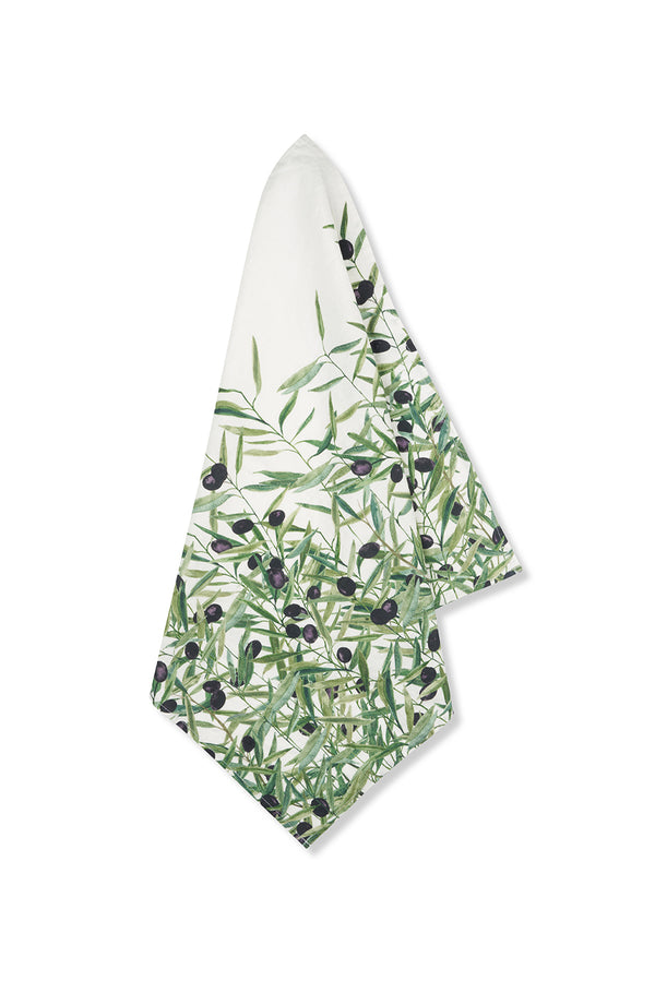 summerill & bishop 'L'Olivier' Linen Napkin in Green 50x50cm