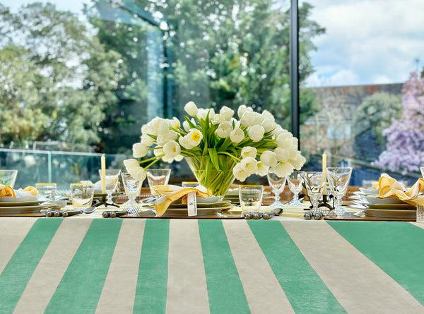 Summerill & Bishop Le Cirque Linen Tablecloth In Mint Green