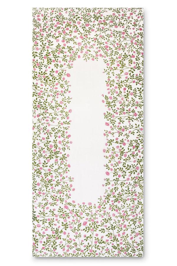 summerill & bishop 'Le Jardin des Roses' Linen Tablecloth in Pink & Green