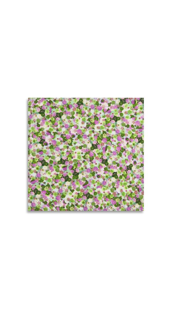 Summerill & Bishop 'Le Marché Aux Fleurs' Linen Napkin In Purple Pink And Green 50x50cm