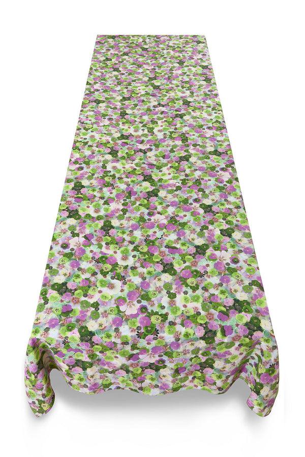 Summerill & Bishop 'Le Marché Aux Fleurs' Linen Tablecloth In Purple Pink And Green