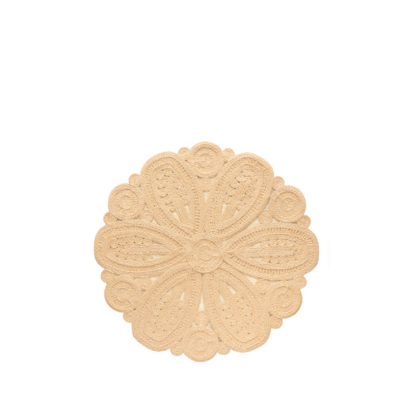 summerill & bishop 'Lena' Handwoven Flower Placemat Straw Effect 40cm