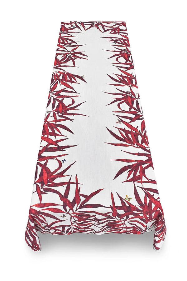 Summerill & Bishop Les Palmiers Linen Tablecloth In Red