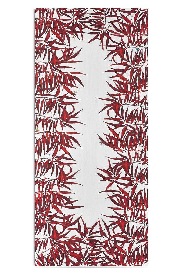 summerill & bishop Les Palmiers Linen Tablecloth in Red