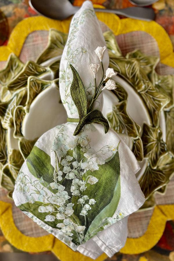 Summerill & Bishop Lily Of The Valley Embroidered Napkin Ring