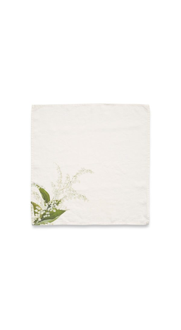 Summerill & Bishop Lily Of The Valley 'Muguet' Linen Napkin 50x50cm