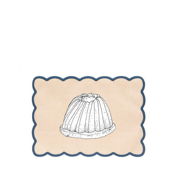 Summerill & Bishop 'Lola' Placemat With Scalloped Edge In Blue 35 X 50cm