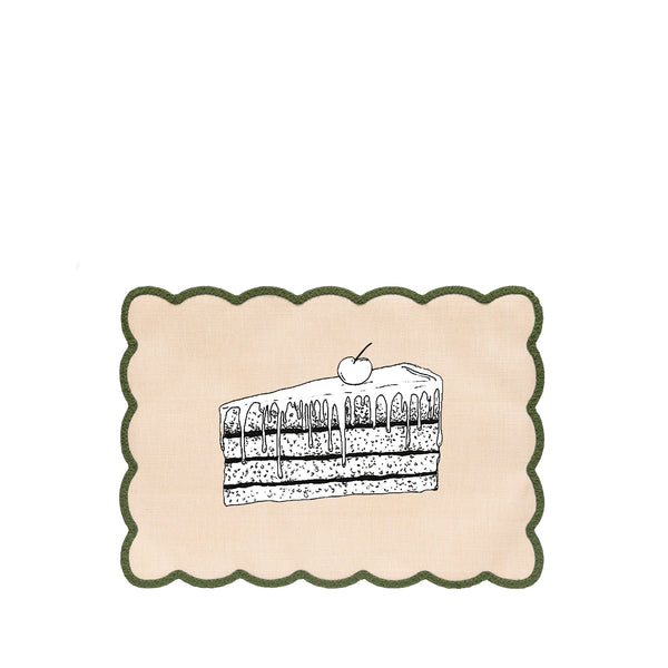 Summerill & Bishop 'Lola' Placemat With Scalloped Edge In Green 35 X 50cm