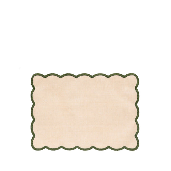 summerill & bishop 'Lola' Placemat with Scalloped Edge in Green 35 x 50cm summerill & bishop 'Lola' Placemat with Scalloped Edge in Green 35 x 50cm