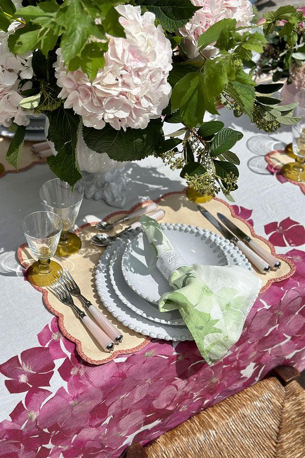 Summerill & Bishop 'Lola' Placemat With Scalloped Edge In Pink 35 X 50cm