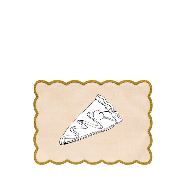 Summerill & Bishop 'Lola' Placemat With Scalloped Edge In Yellow 35 X 50cm