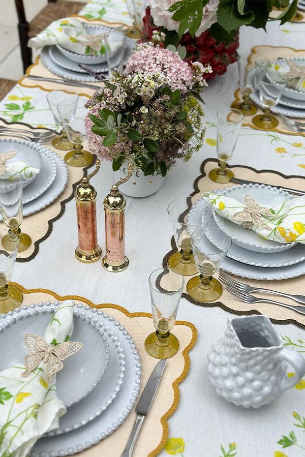 Summerill & Bishop 'Lola' Placemat With Scalloped Edge In Yellow 35 X 50cm