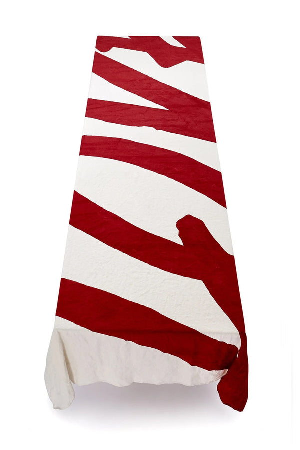 Summerill & Bishop 'Love' Word Linen Tablecloth In Claret Red