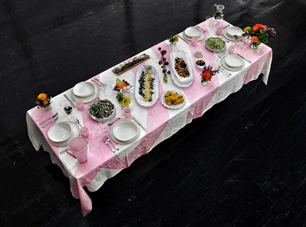 Summerill & Bishop 'Love' Word Linen Tablecloth In Rose Pink