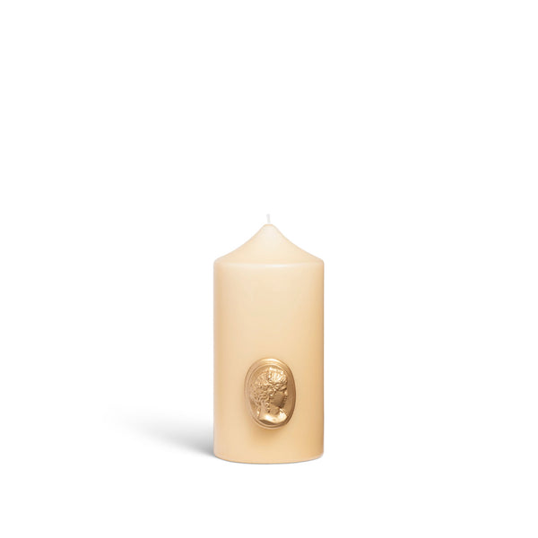 summerill & bishop 'Madame de Pompadour' Cameo Pillar Candle in Stone by Trudon 15cm