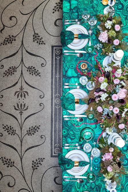 Summerill & Bishop 'Malachite' Linen Napkin In Emerald Green 50x50cm