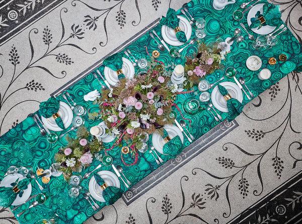 Summerill & Bishop 'Malachite' Linen Tablecloth In Emerald Green