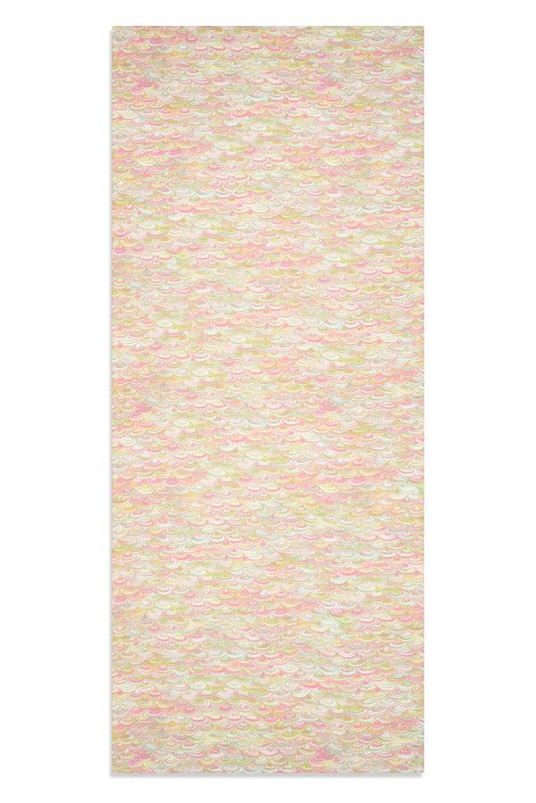 summerill & bishop 'Marble Fan' Linen Tablecloth in Pink Green & Yellow