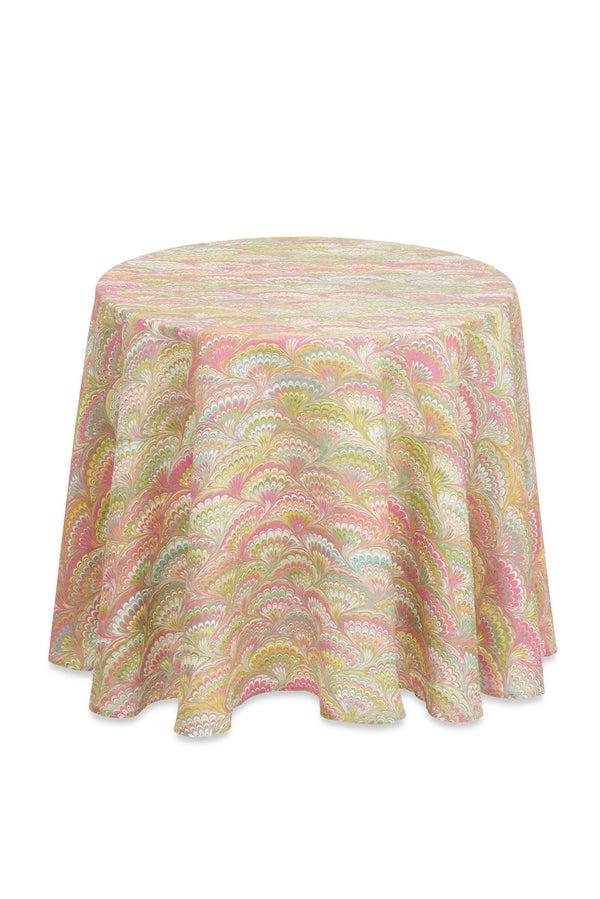 Summerill & Bishop 'Marble Fan' Round Occasional Linen Tablecloth 165cm