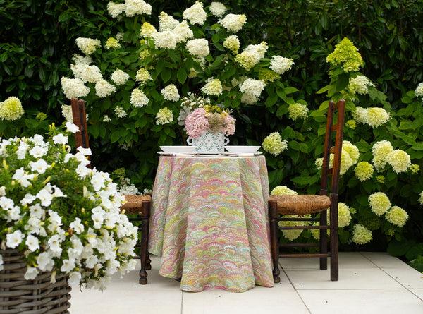 Summerill & Bishop 'Marble Fan' Round Occasional Linen Tablecloth 165cm