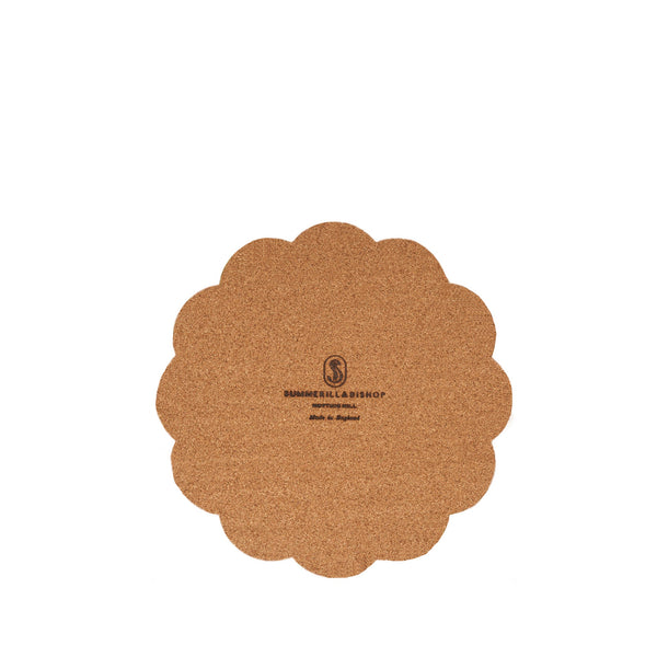 Summerill & Bishop 'Marble Fan' Scalloped Cork-backed Placemat 34cm