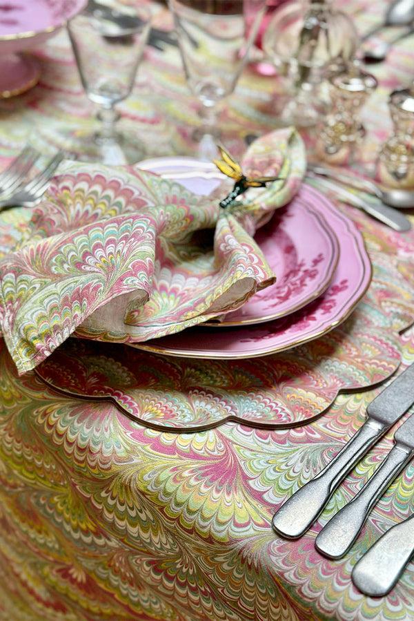 Summerill & Bishop 'Marble Fan' Scalloped Cork-backed Placemat 34cm