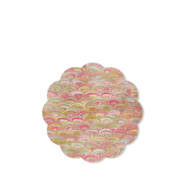 summerill & bishop 'Marble Fan' Scalloped Cork-backed Placemat 34cm