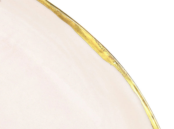 Summerill & Bishop Medium Pink Ceramic Plate With 24kt Gold Rim 27cm