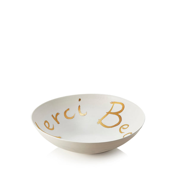 Summerill & Bishop Merci Beaucoup Porcelain Bowl In Matte Gold