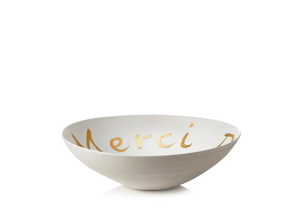 Summerill & Bishop Merci Beaucoup Porcelain Bowl In Matte Gold