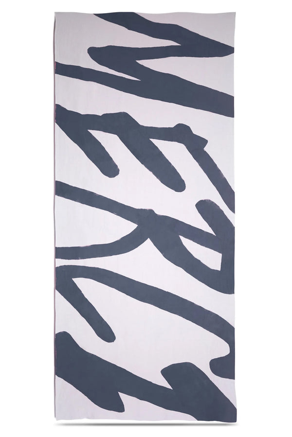 summerill & bishop 'Merci' Word Linen Tablecloth in Smoke Grey